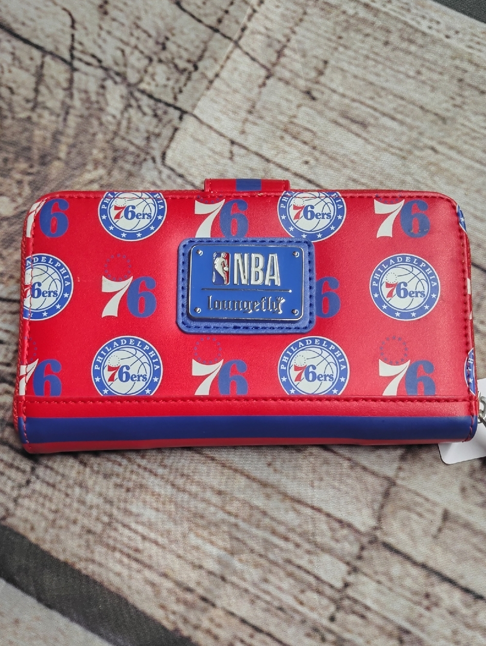 NBA Philadelphia 76ers Red and Blue Zip-Around Wallet